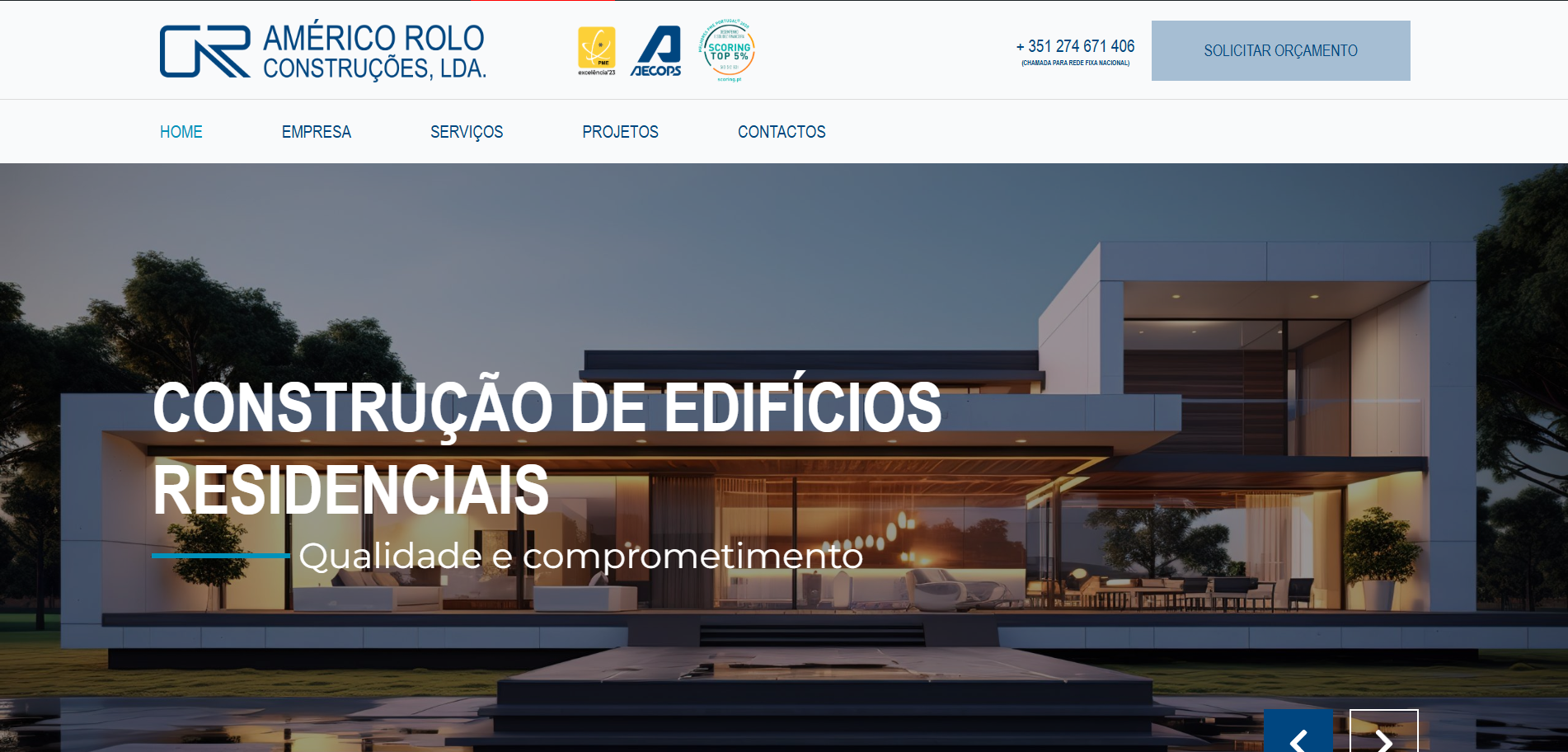 Projeto: Américo Rolo (Website)