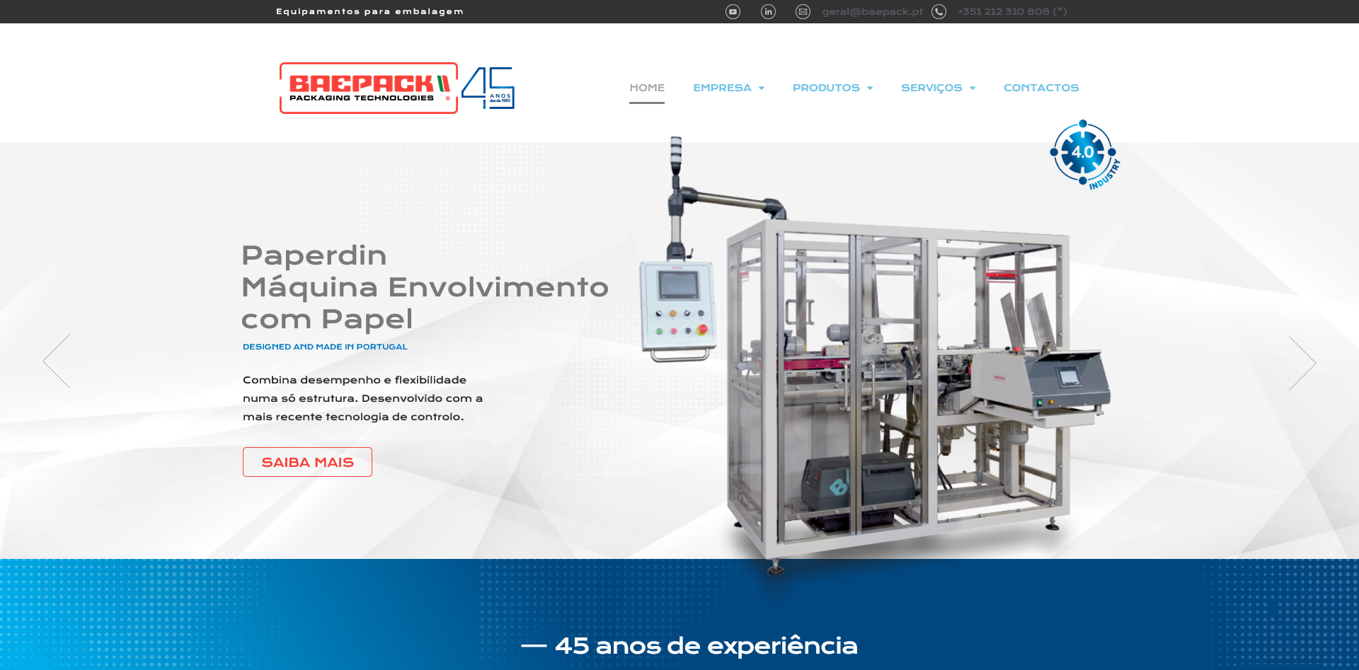 Projeto: Baepack (Website com Catalogação de Produtos)